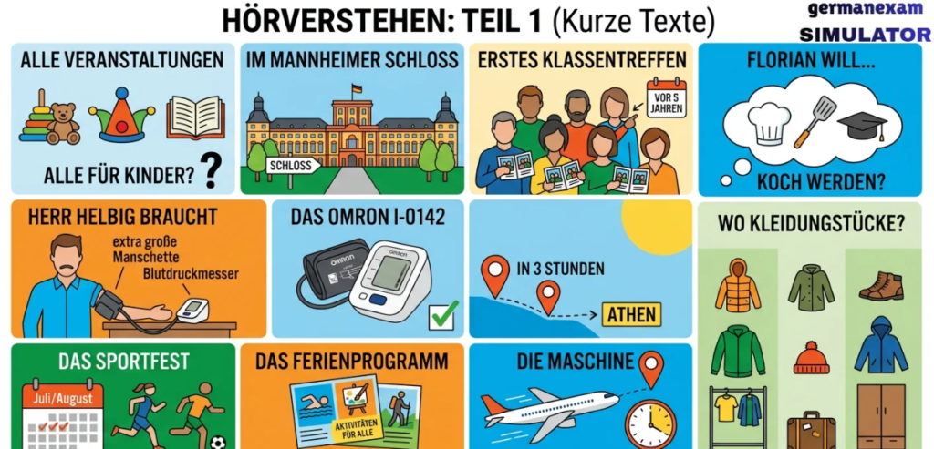 GOETHE B 1 – Hören 3, Teil 1